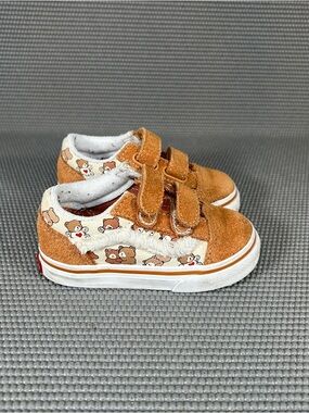 Vans Old Skool Brown Suede Canvas Toddler Shoes Size 5.5T Skater Preppy Bear